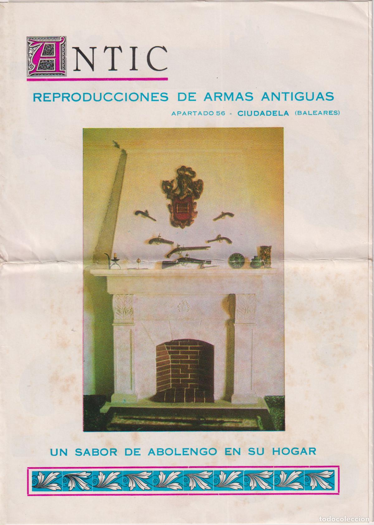 Colecionismo: TR&Iacute;PTICO PUBLICITARIO - ANTIC, REPRODUCCIONES DE ARMAS ANTIGUAS &ndash; CIUDADELA &ndash; 1970