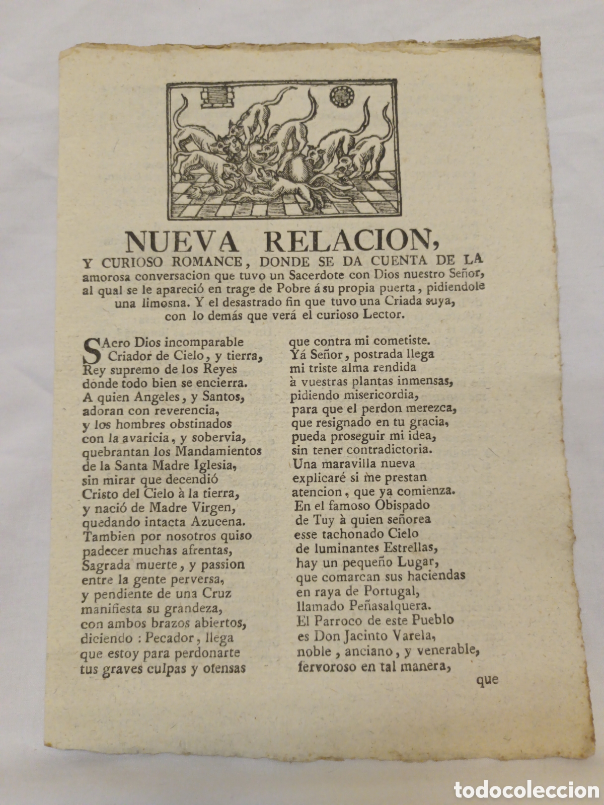 Coleccionismo: PLIEGO DE CORDEL - ROMANCE - NUEVA RELACI&Oacute;N Y CURIOSO ROMANCE - PRINCIPIOS SIGLO XIX - 15.50 X 22 CM