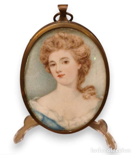 Coleccionismo: Escuela Francesa s.XIX &laquo;Retrato de Dama&raquo; Miniatura