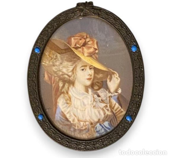 Coleccionismo: Escuela Francesa s.XIX &laquo;Retrato de Dama&raquo; Miniatura