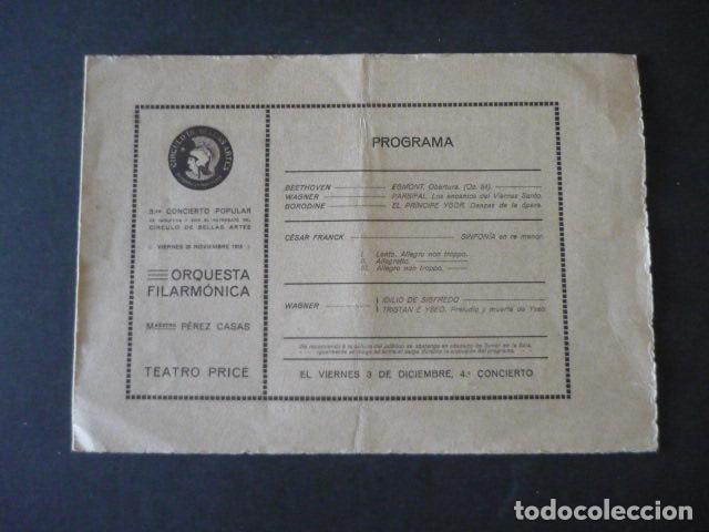 Collecting paper: MADRID CIRCO PRICE ORQUESTA FILARMONICA MAESTRO PEREZ CASAS PROGRAMA 1915