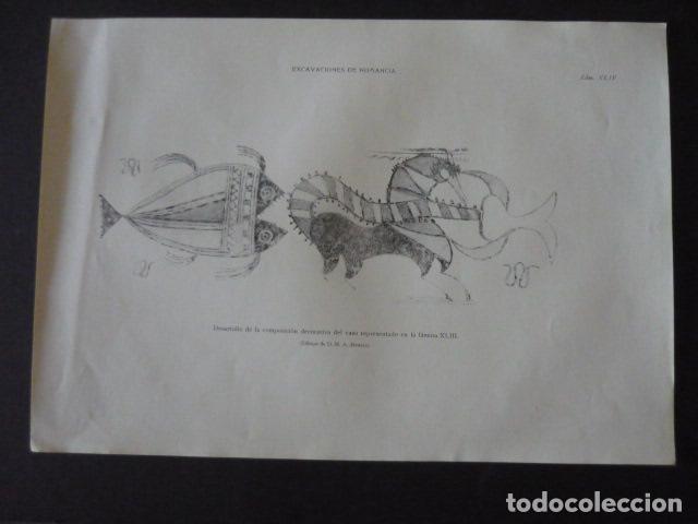 Sammelleidenschaft Papier: NUMANCIA SORIA EXCAVACIONES OBJETOS ENCONTRADOS LAMINA CROMOLITOGRAFICA 23 X 33 CM
