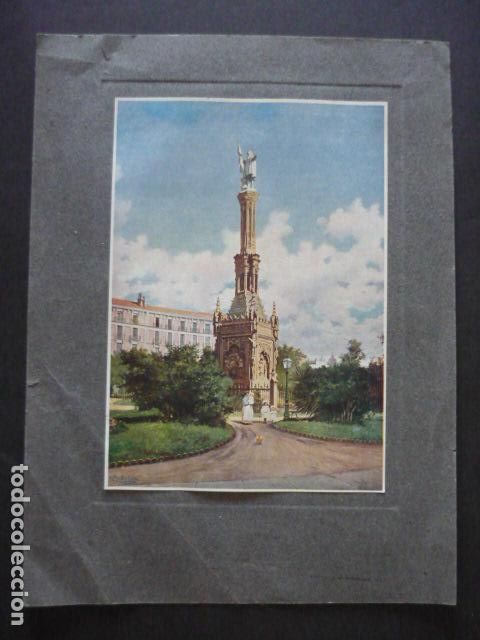 Collectionnisme: MADRID MONUMENTO A COLON LAMINA CROMOLITOGRAFICA 22 X 29 CM