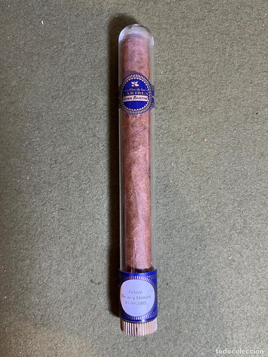 Collezionismo: Puro La Flor de los Caribes Gran Reserva en tubo de cristal | Recuerdo de boda 2005 | Coleccionismo