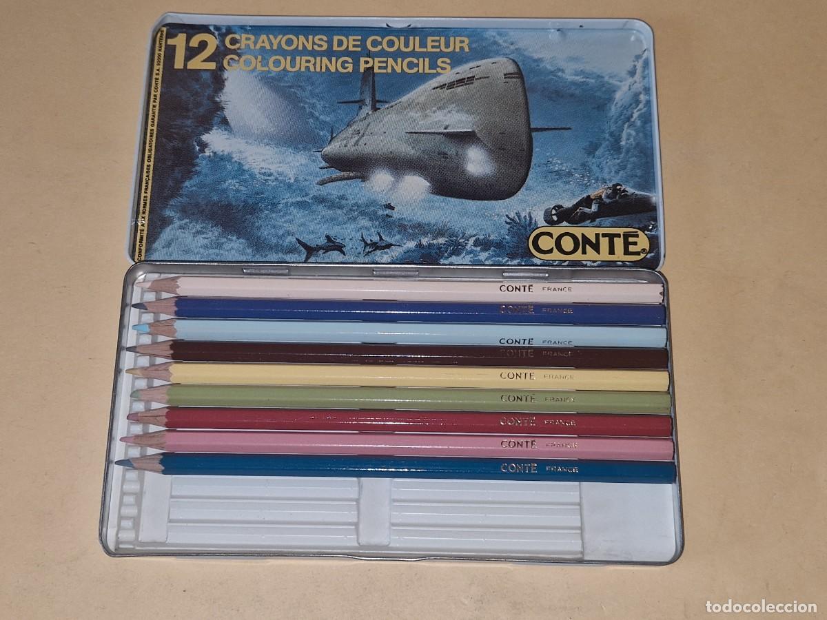 Coleccionismo: PINTURAS, Caja met&aacute;lica de 9 l&aacute;pices de colores marca &ldquo;Cont&eacute;&rdquo;.