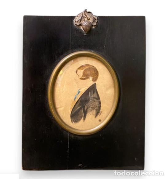 Coleccionismo: An&oacute;nimo s.XIX-XX &laquo;Retrato de Perf&iacute;l&raquo; Miniatura