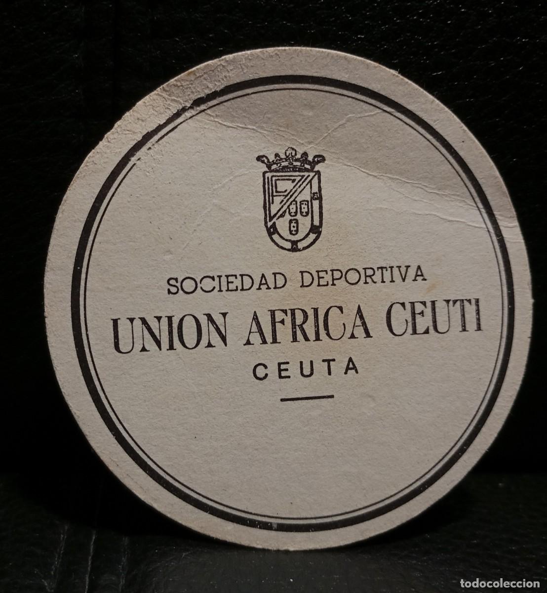 Coleccionismo: SOCIEDAD DEPORTIVA UNION AFRICA CEUTI - POSAVASOS - CEUTA - CERVEZA - REFRESCOS - SIDRA - BITTER
