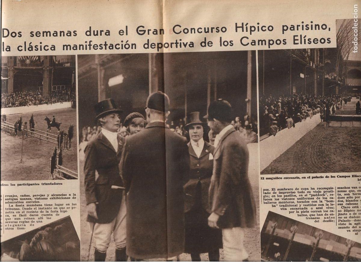 Coleccionismo: A&Ntilde;O 1933 RECORTE PRENSA HIPICA CAMPOS ELISEOS GRAN CONCURSO HIPICO PARIS DOS SEMANAS DE DURACION