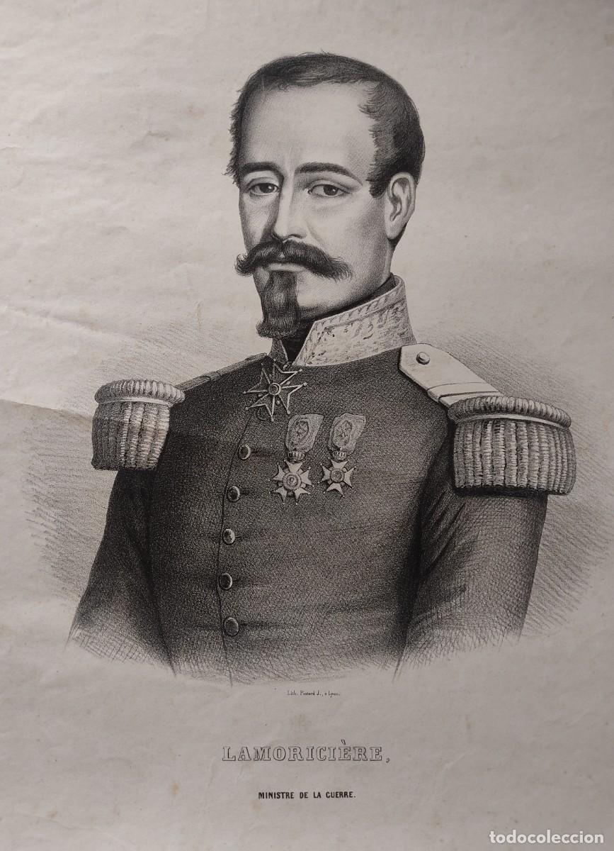 Coleccionismo: LAMINA ANTIGUA DEL MINISTRO DE GUERRA FRANCES LAMORICIERE S. XIX