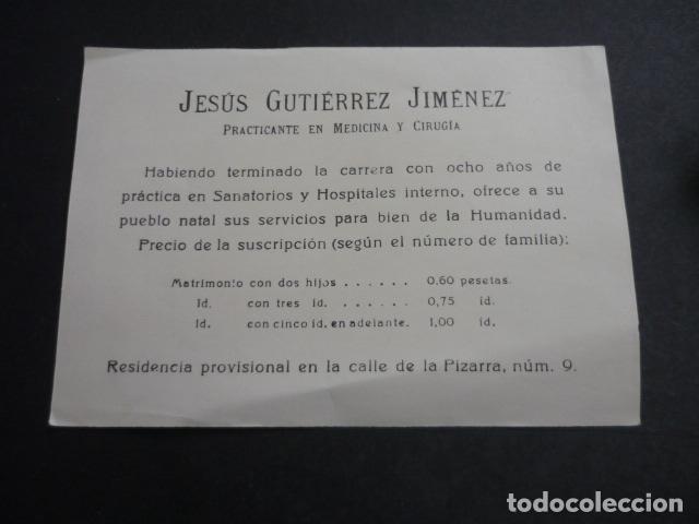 Collecting paper: MADRID TARJETA PUBLICIDAD PRACTICANTE MEDICINA Y CIRUGIA