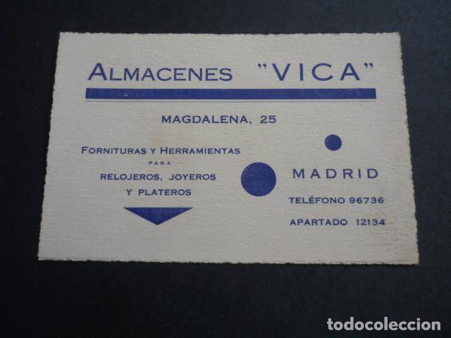 Sammelleidenschaft Papier: MADRID ALMACENES VICA TARJETA PUBLICITARIA