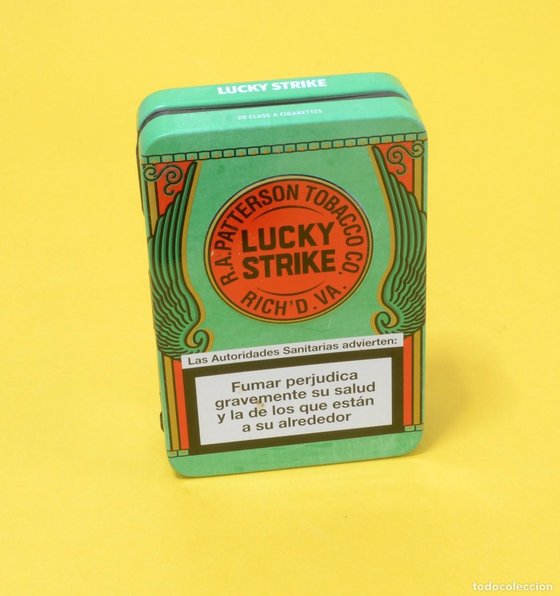 Coleccionismo: Pitillera met&aacute;lica vintage de Lucky Strike