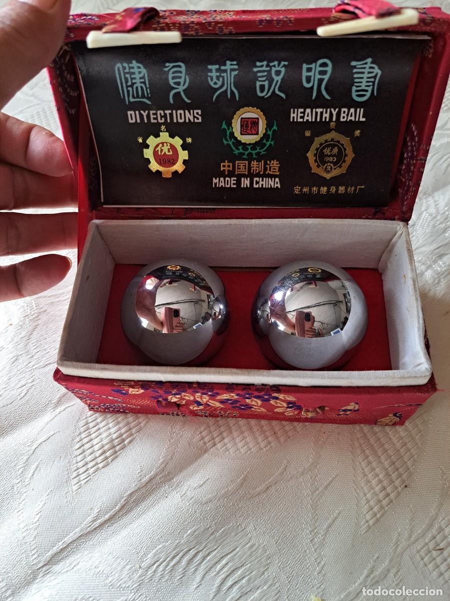 Coleccionismo: BOLAS CHINAS METALICAS PLATEADAS BAODING MEDITACION,RELAX Y SANACION