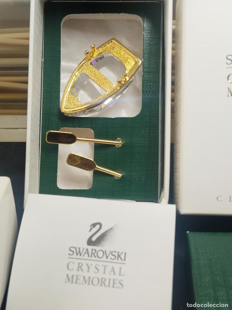 Coleccionismo: Figura de cristal Swarovski - Bote de remos Swarovski Memories - Oro - Descatalogado - En caja
