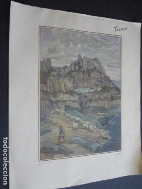 Collectionnisme: MONTSERRAT BARCELONA SAENZ DE TEJADA ILUSTRADOR CROMOLITOGRAFIA LAMINA HOJA CALENDARIO 25 X 30 CM