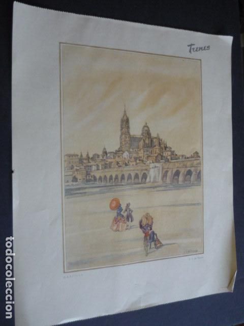 Collecting paper: SALAMANCA SAENZ DE TEJADA ILUSTRADOR CROMOLITOGRAFIA LAMINA HOJA CALENDARIO 25 X 30 CM