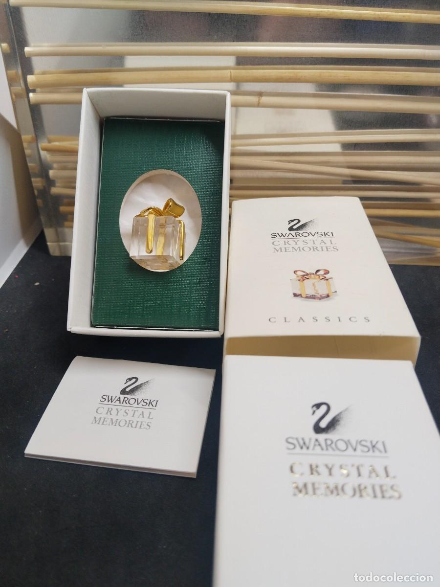 Coleccionismo: Swarovski &ndash; * Caja de regalo de cristal con lazo dorado &ndash; Miniatura decorativa
