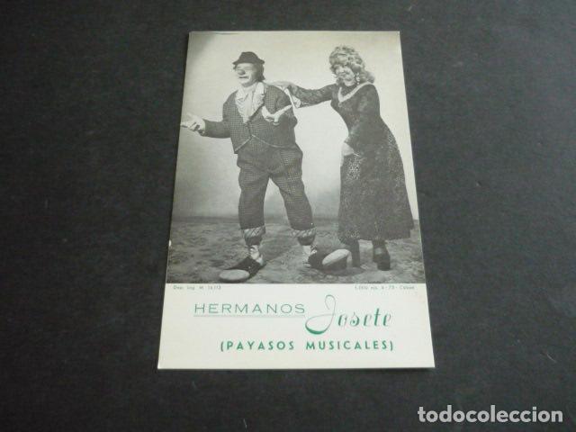 Coleccionismo: HERMANOS JOSETE LOS PAYASOS MUSICALES CIRCO TARJETA PUBLICITARIA 17 X 11 CM