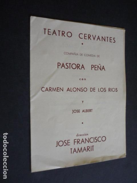 Coleccionismo: TEATRO CERVANTES COMPA&Ntilde;IA COMEDIAS PASTORA PE&Ntilde;A EL CRIMEN AL ALCANCE DE LA CLASE MEDIA