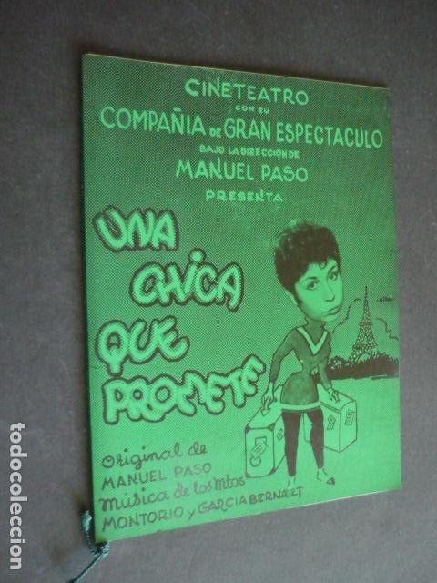 Coleccionismo: UNA CHICA QUE PROMETE MANUEL PASO LINA MORGAN PROGRAMA CINE TEATRO 1962