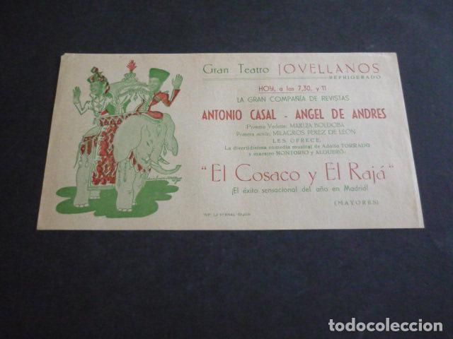 Collectionnisme: EL COSACO Y EL RAJA ANTONIO CASAL Y ANGEL DE ANDRES TEATRO JOVELLANOS GIJON PROGRAMA DE MANO