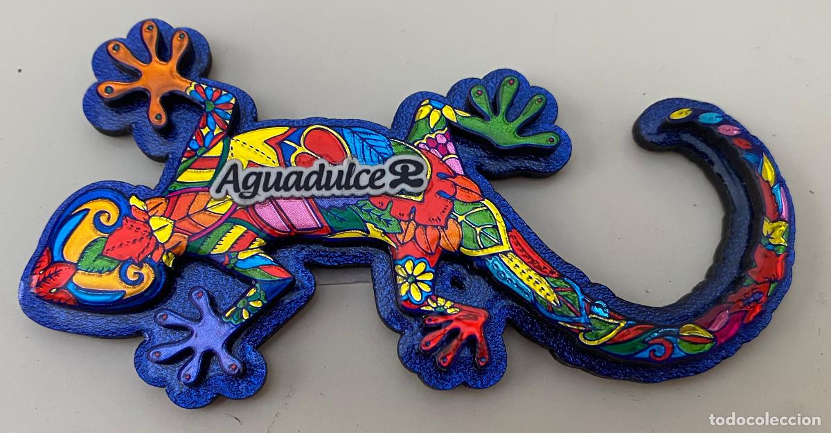 Coleccionismo: Im&aacute;n para el frigor&iacute;fico. Recuerdo tur&iacute;stico de Aguadulce, Almer&iacute;a. Lagarto multicolor. Nuevo.