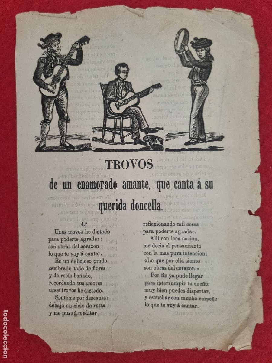 Coleccionismo: TROVOS DE UN ENAMORADO AMANTE CANTA A SU DONCELLA 1865 TARRAGONA ORIGINAL KV1
