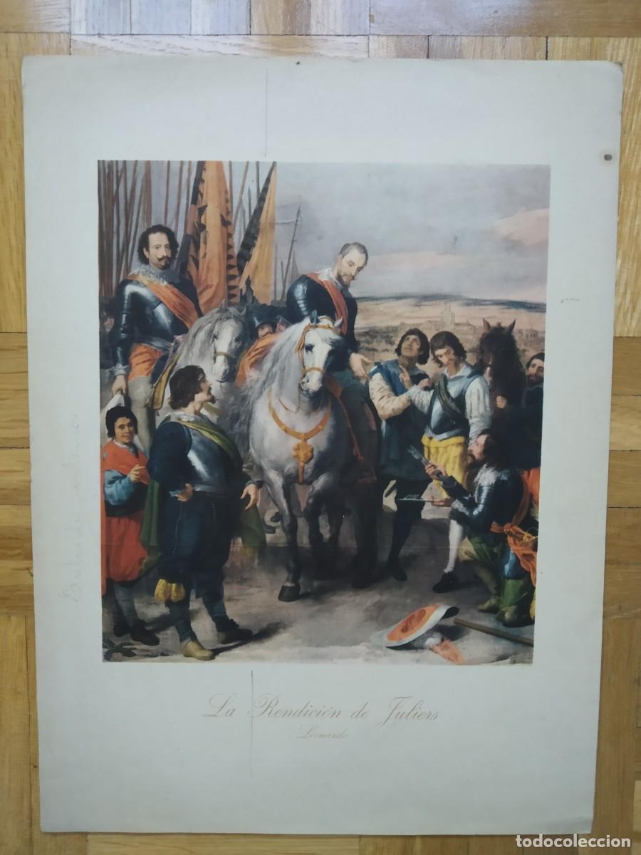 Coleccionismo: LAMINA DEL CUADRO LA RENDICION DE JULIERS DE LEONARDO MEDIDAS 32,50 X 24 CM VER FOTOS