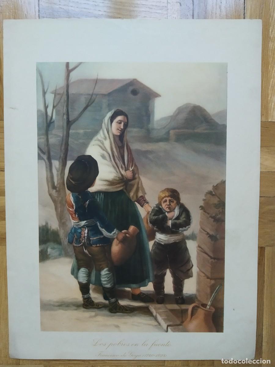 Coleccionismo: LAMINA DEL CUADRO LOS POBRES EN LA FUENTE DE FRANCISCO DE GOYA MEDIDAS 32,50 X 24 CM APROX VER FOTOS