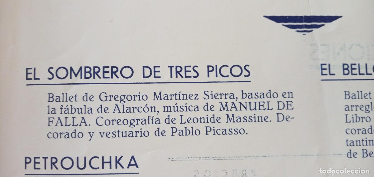 Coleccionismo: Programa de teatro zarzuela Ballets Rusos Sombrero de Tres picos decorado y vestuario Pablo Picasso