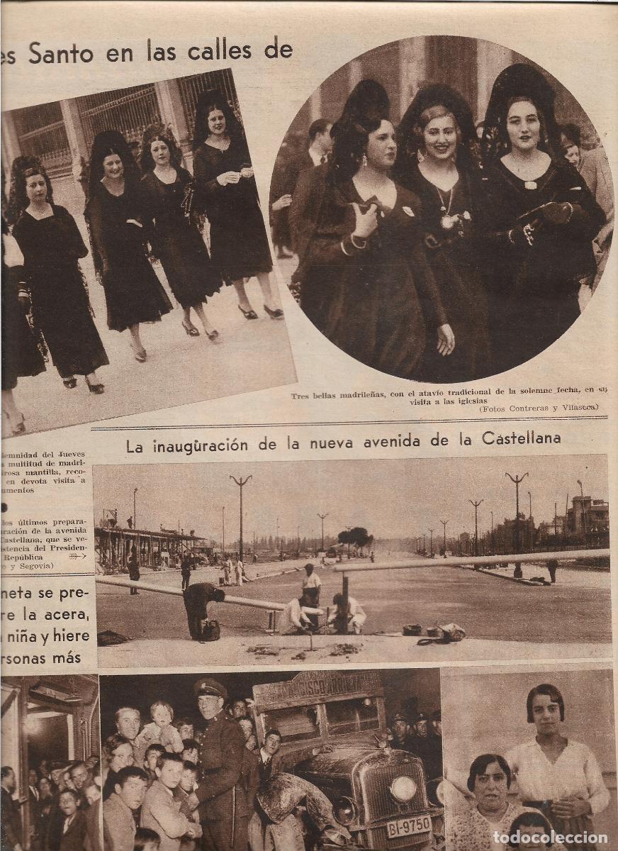 Coleccionismo: A&Ntilde;O 1933 RECORTE PRENSA MADRID INAUGURACION AVENIDA PROLONGACION LA CASTELLANA ULTIMOS RETOQUES