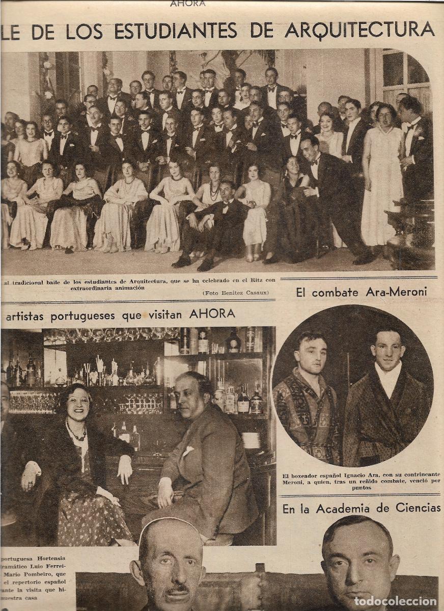 Coleccionismo: A&Ntilde;O 1933 RECORTE PRENSA BAILE DE LOS ESTUDIANTES DE ARQUITECTURA EN EL HOTEL RITZ