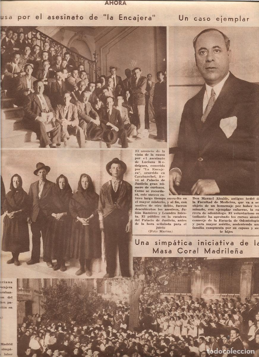 Coleccionismo: A&Ntilde;O 1933 RECORTE PRENSA CAUSA POR EL ASESINATO DE LA ENCAJERA LUCIANA RODRIGUEZ CARABANCHEL
