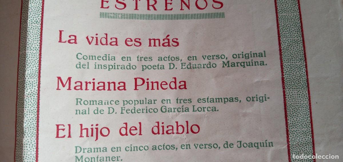Coleccionismo: programa de teatro de la temporada de 1928 de la obra Mariana Pineda de Federico Garc&iacute;a Lorca y Dal&iacute;