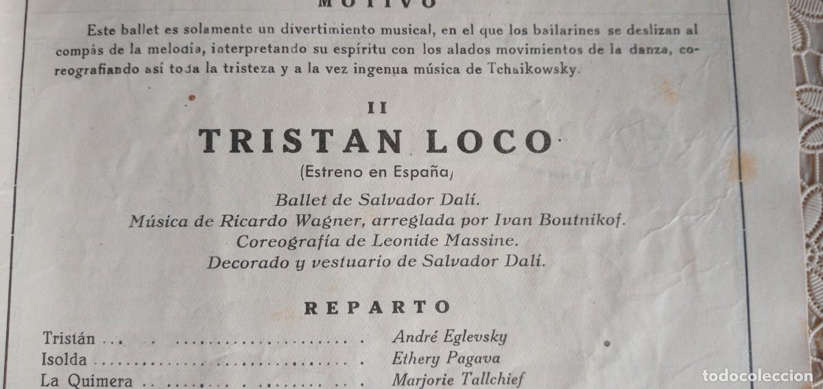 Coleccionismo: Dos programas de inicio y cierre de temporada teatro Trist&aacute;n Loco Decorado y vestuario Salvador Dal&iacute;