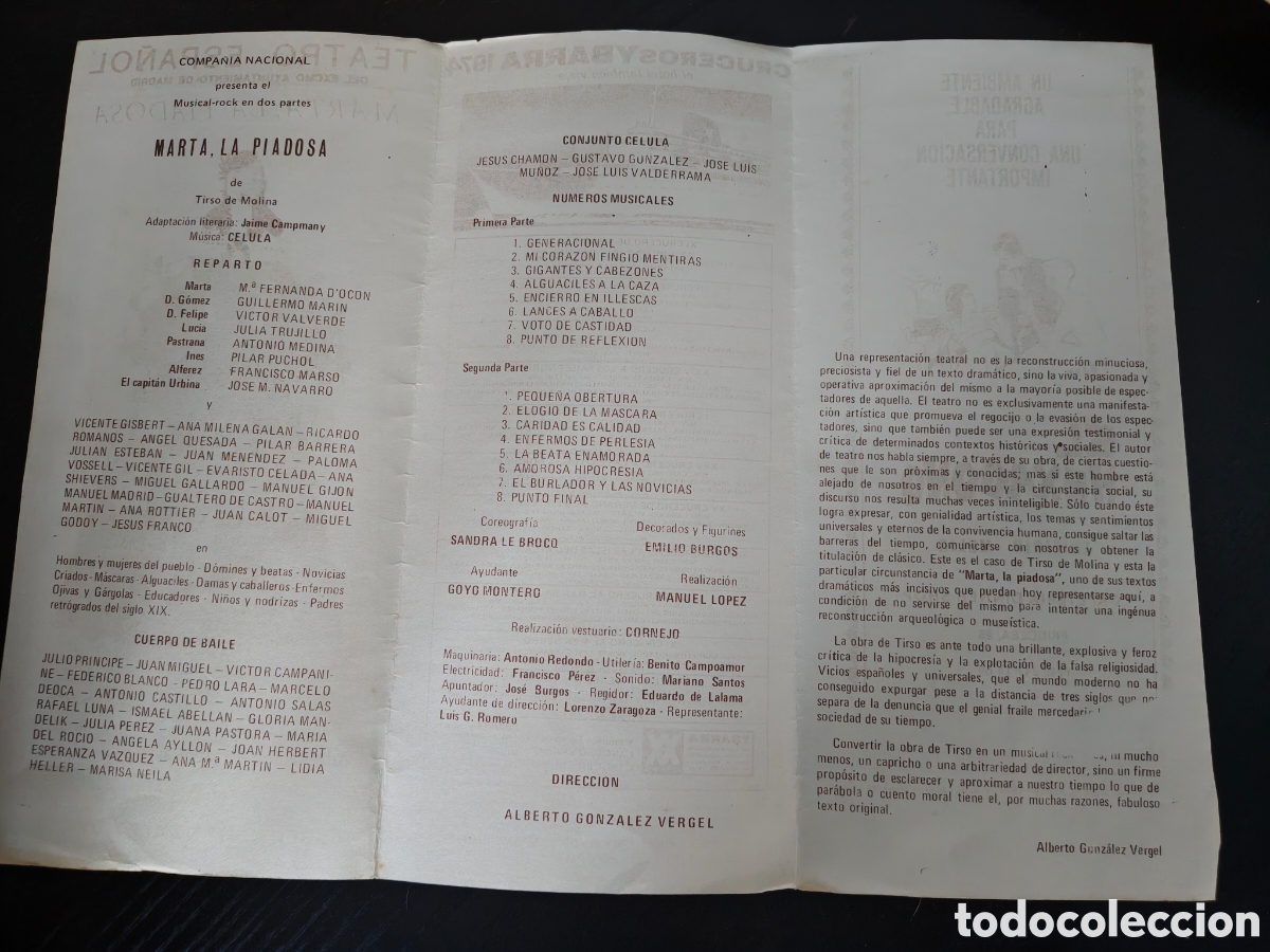 Coleccionismo: Programa original de teatro,a&ntilde;os 70 - Foto 2