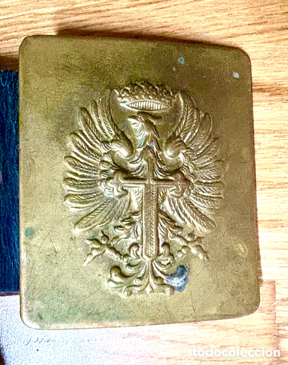 Coleccionismo: Ce&ntilde;idor Militar de Cuero Negro con Hebilla de Infanter&iacute;a R43 - Fabricante Cereceda (&Eacute;poca Franco)