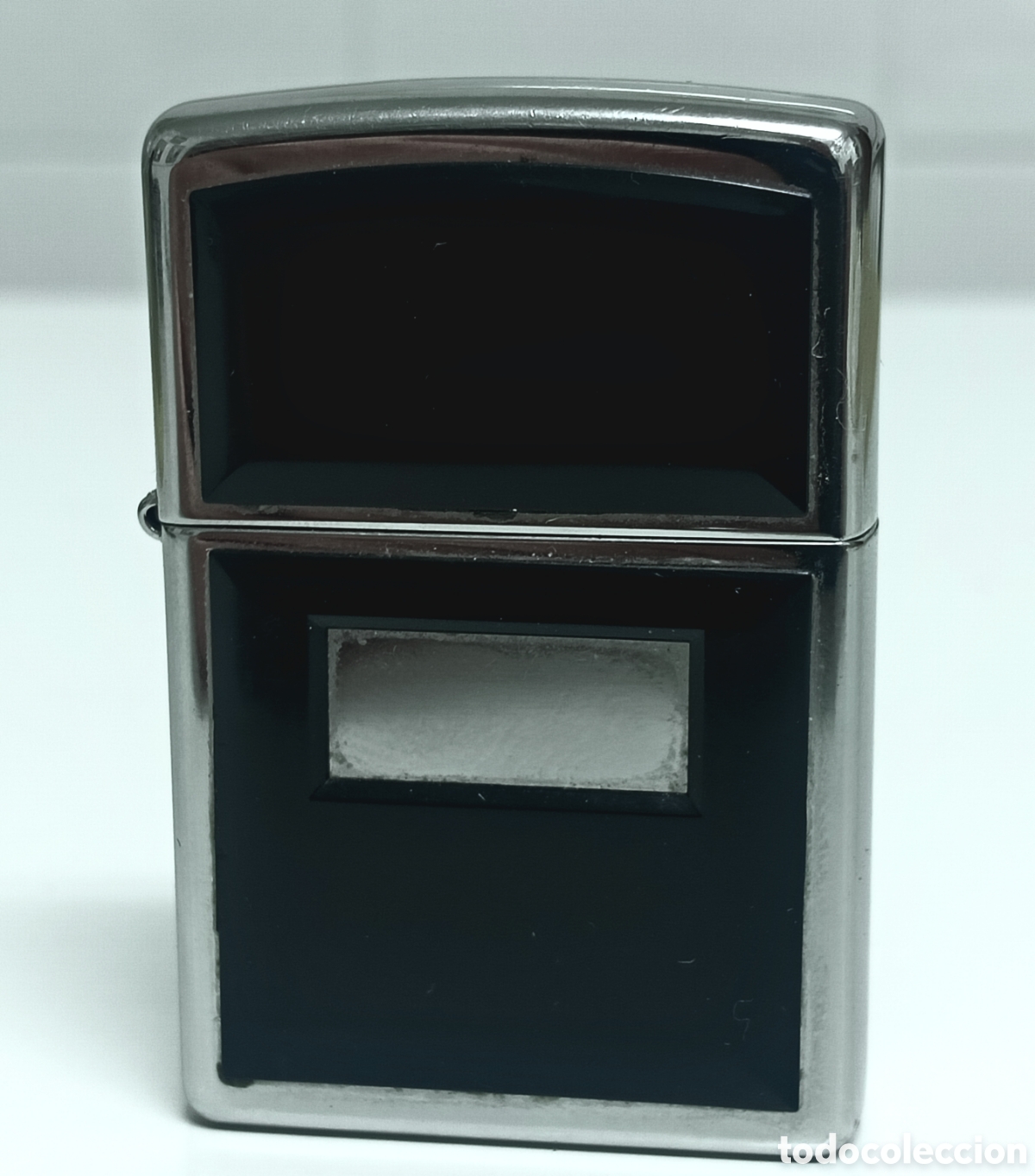 Coleccionismo: Zippo original Brandford USA. Ultralite Black USA &ndash; Cromado y paneles negros &ndash; Excelente estado