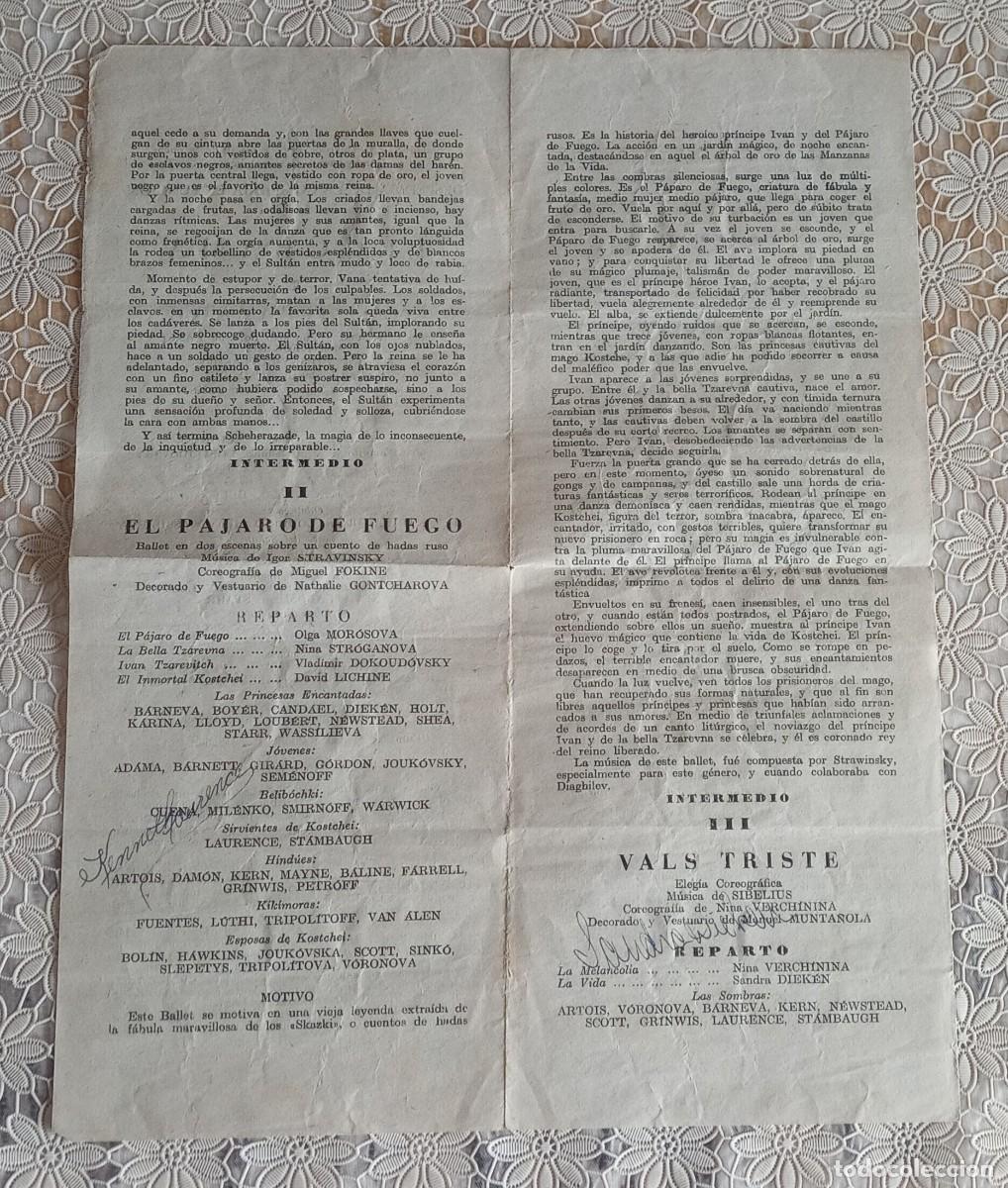 Coleccionismo: Programa teatro 1948 Ballets Rusos Coronel De Basil con AUT&Oacute;GRAFOS de bailarines - Foto 4