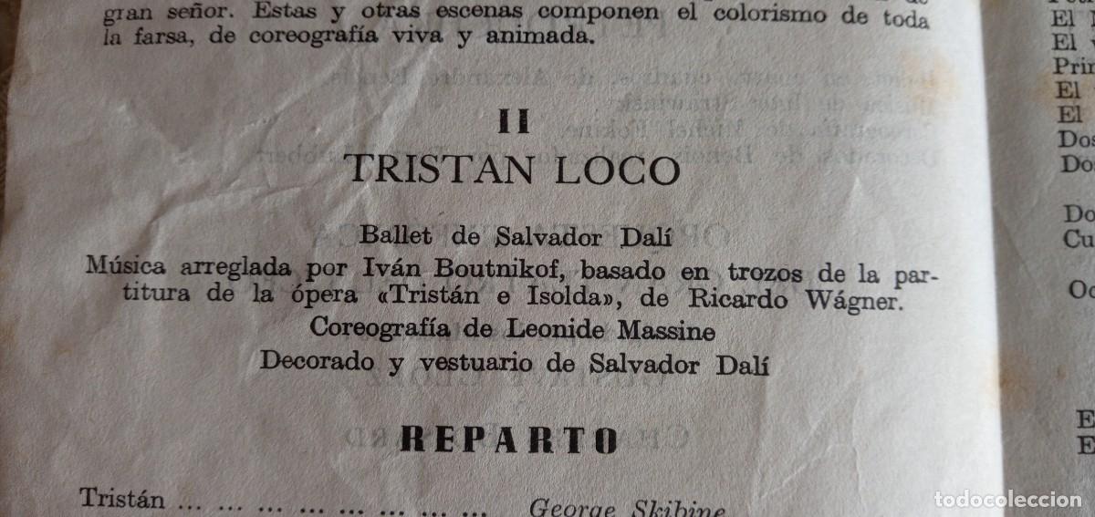 Coleccionismo: 1950 Programa Teatro Liceo Trist&aacute;n Loco ballet, decorado y vestuario de SALVADOR DAL&Iacute; surrealismo
