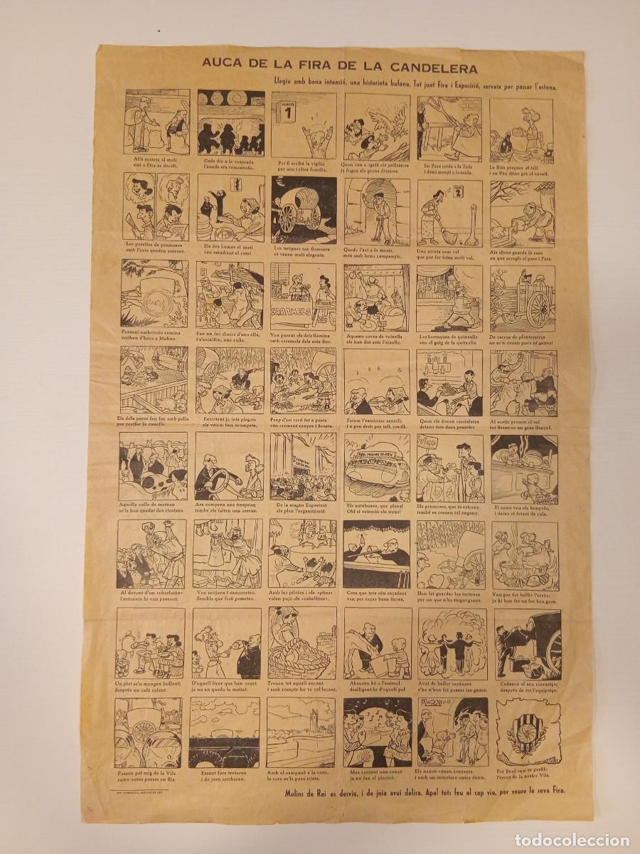 Coleccionismo: Antigua auca/aleluya de la Feria de la Candelera en Molins de Rei. Autor Madorell. A&ntilde;o 1951