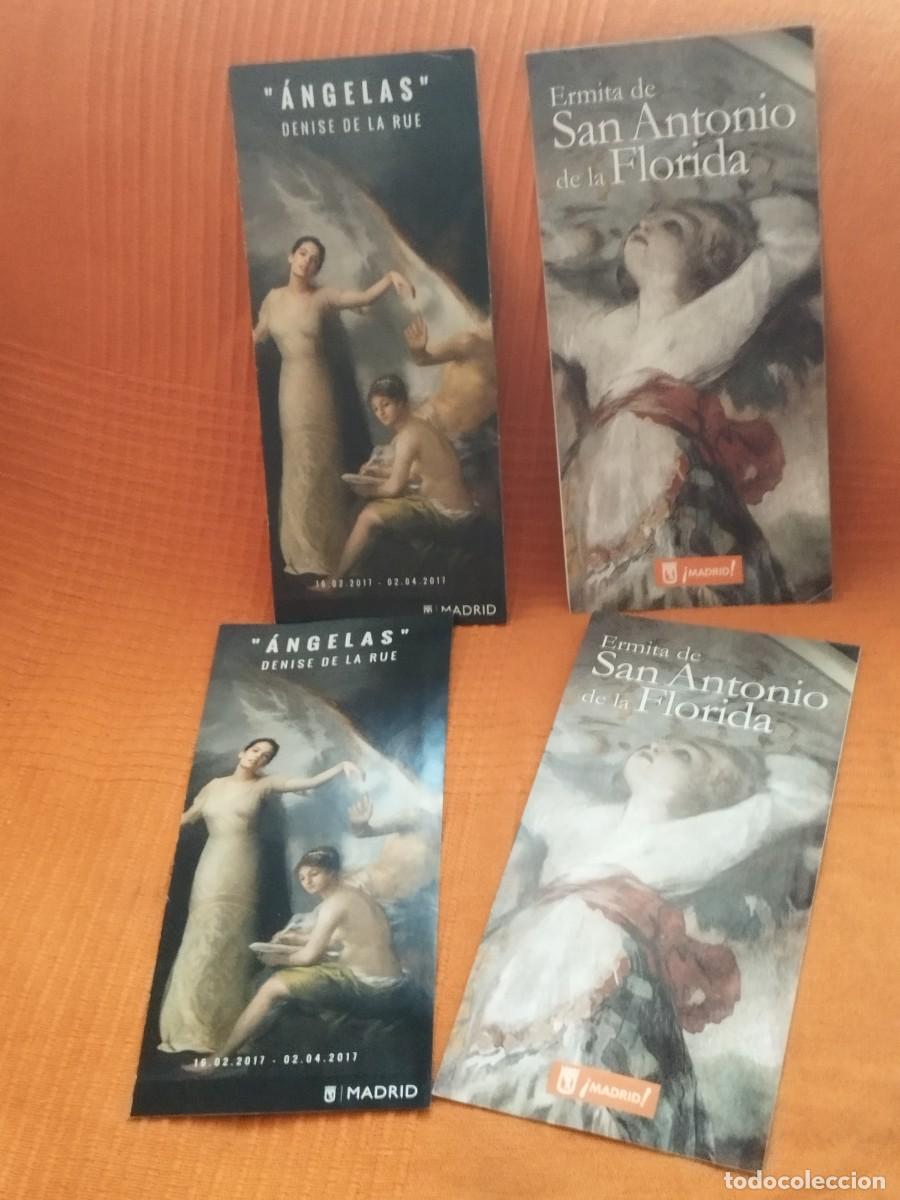 Coleccionismo: 2 folletos, Ermita San Antonio de la Florida Madrid, exposici&oacute;n &rdquo;&Aacute;ngelas&rdquo; de Denise de la Rue Madrid