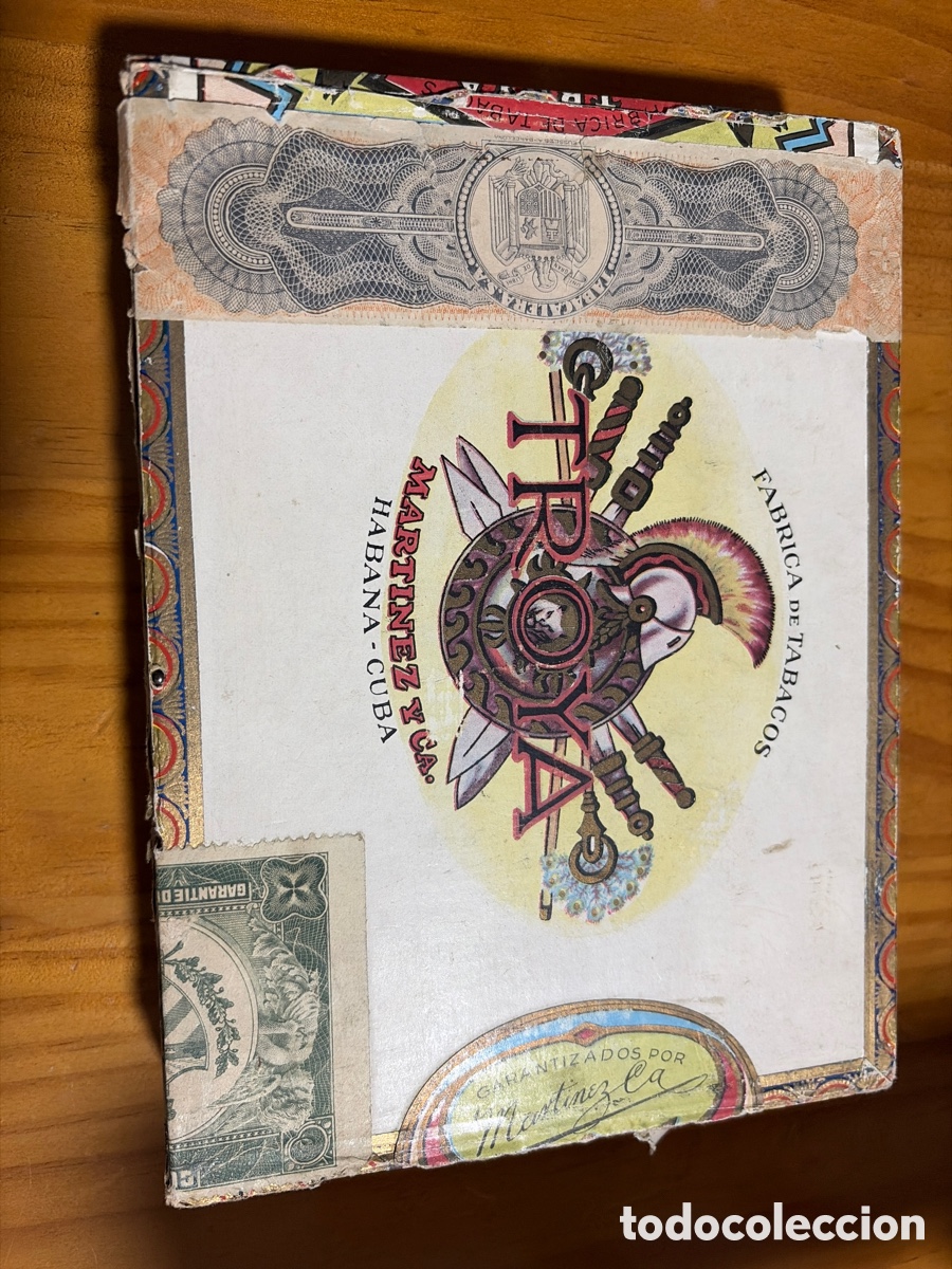 Coleccionismo: Caja tabaco puros Troya Habana Cuba Mart&iacute;nez y CA