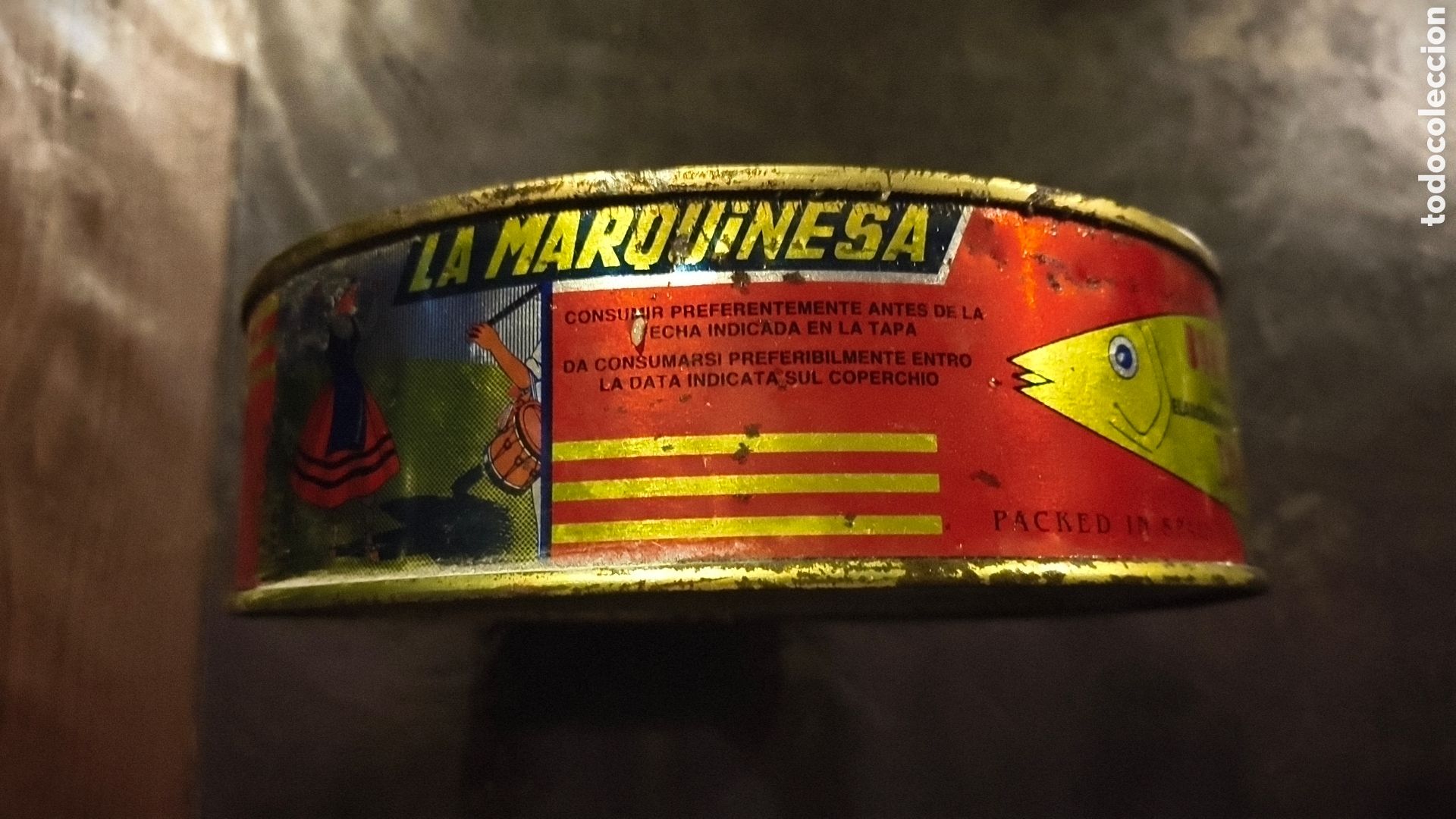 Coleccionismo: Antigua lata de at&uacute;n la marquinesa Carlos dentici markina Bizkaia