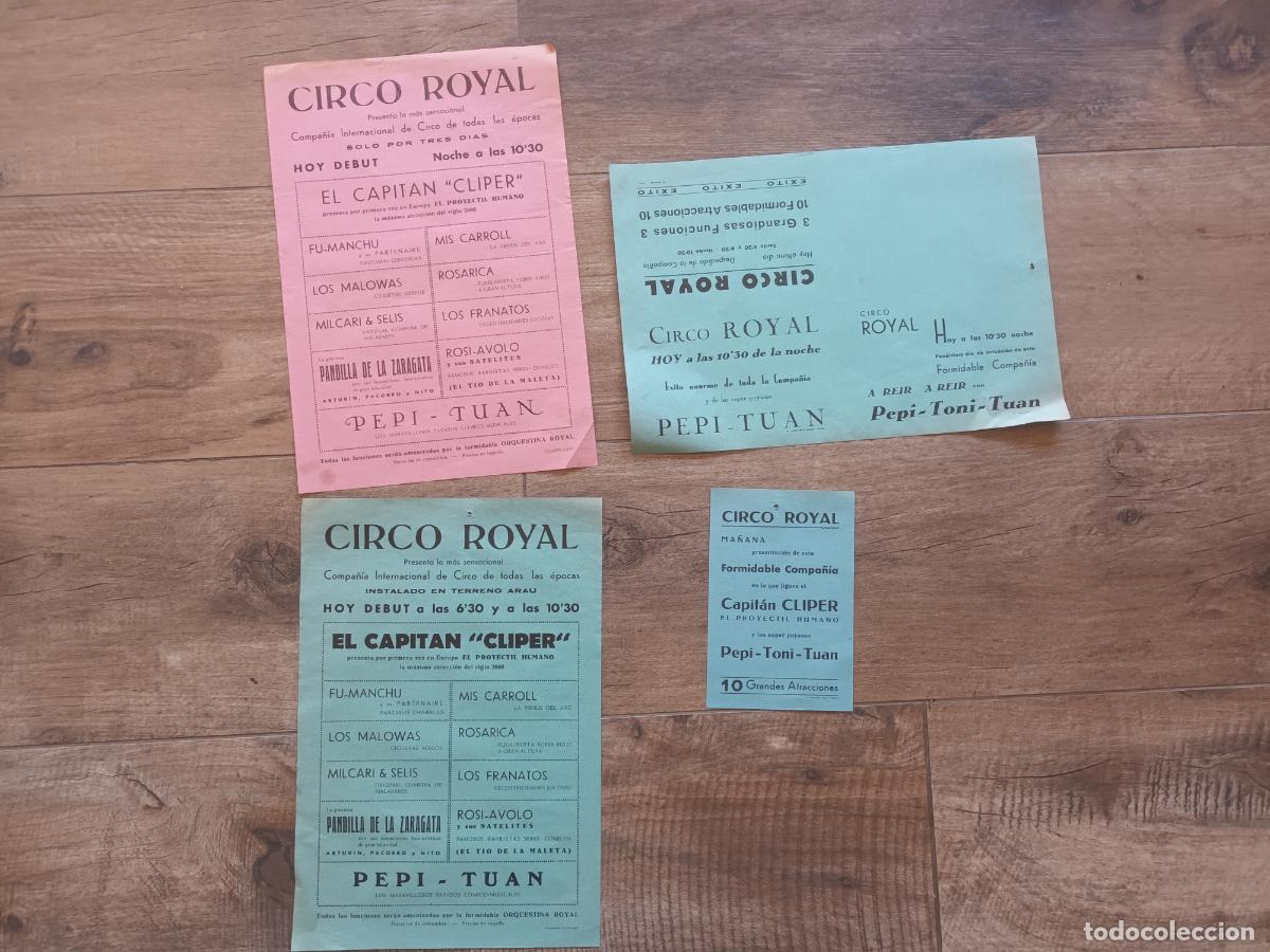 Coleccionismo: LOTE FLAYER PROGRAMA CIRCO ROYAL. MALABARES PAYASOS PROYECTIL HUMANO ETC TERRENO ARAU RIPOLL OLOT?