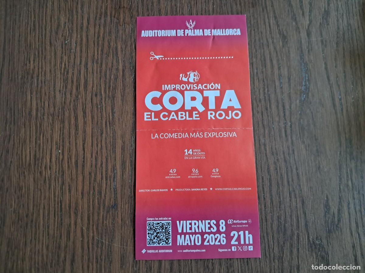 Coleccionismo: folleto de publicidad, auditorium de Palma de Mallorca, obra, improvisaci&oacute;n, corta el cable rojo.