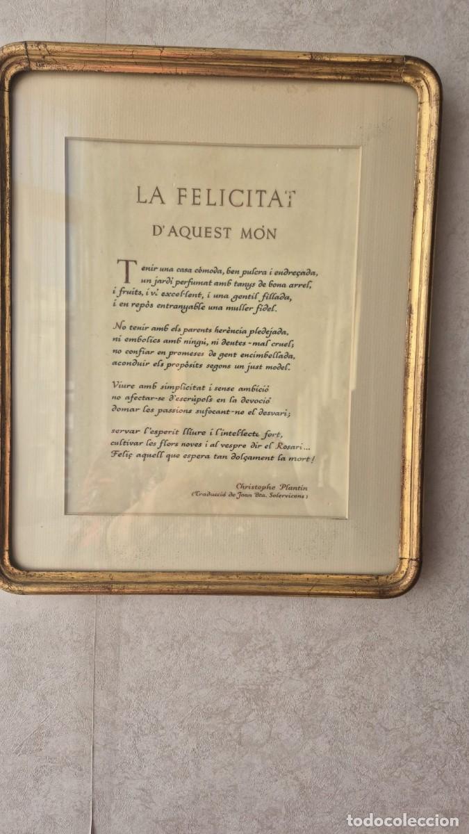 Coleccionismo: L&aacute;mina La felicitat daquest m&oacute;n - Foto 1