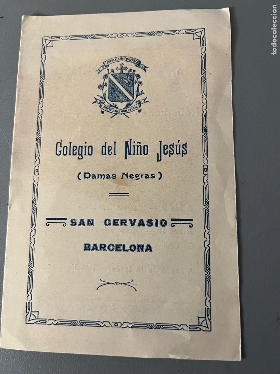 Coleccionismo: Colegio del Ni&ntilde;o Jes&uacute;s damas negras San Gervasio Barcelona 1910