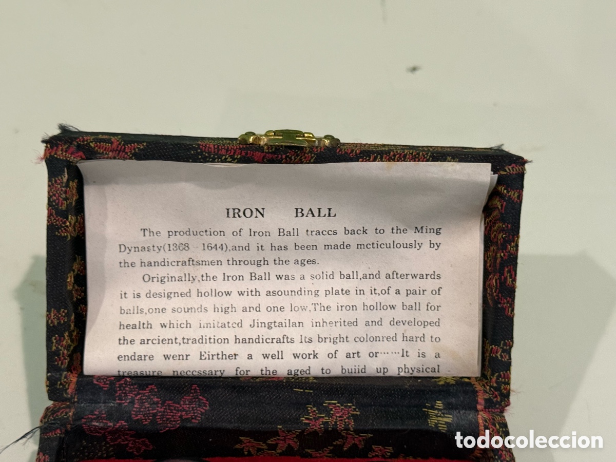 Coleccionismo: Bolas Chinas Baoding de Acero Cromado con Estuche y Folleto Original - Foto 2