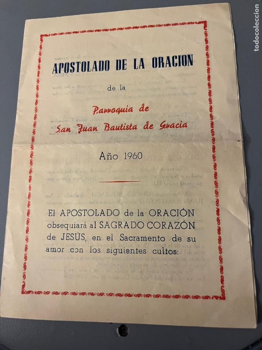 Coleccionismo: Apostolado de la Oraci&oacute;n san juan Bautista de Gracia Barcelona 1960